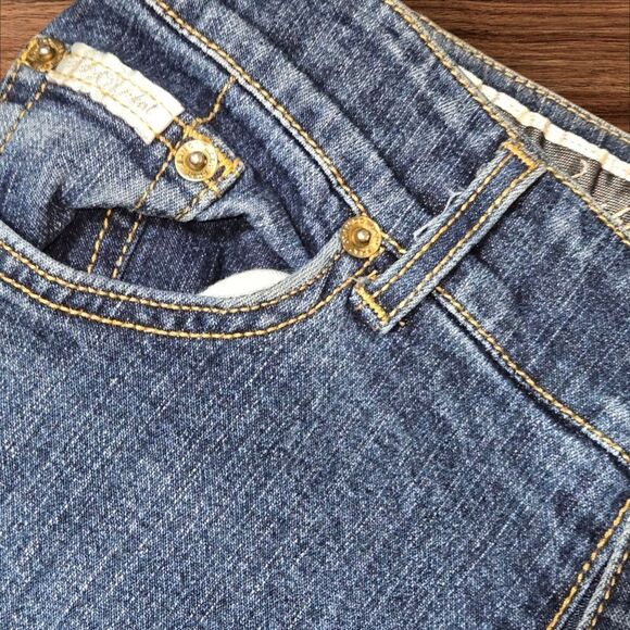 Baby Phat Cropped Denim Low Rise Cat Logo Jeans with Cuffed Hem - Picture 4 of 10